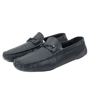 Ted Baker Ottro Blue Pebbled Leather Driver Loafers Shoes Size 10